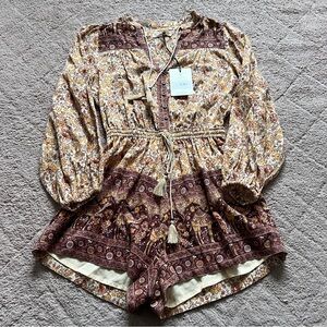 NWT Spell & The Gypsy Joshua Tree Romper‎ Bohemian Paisley Print Women's Size XS